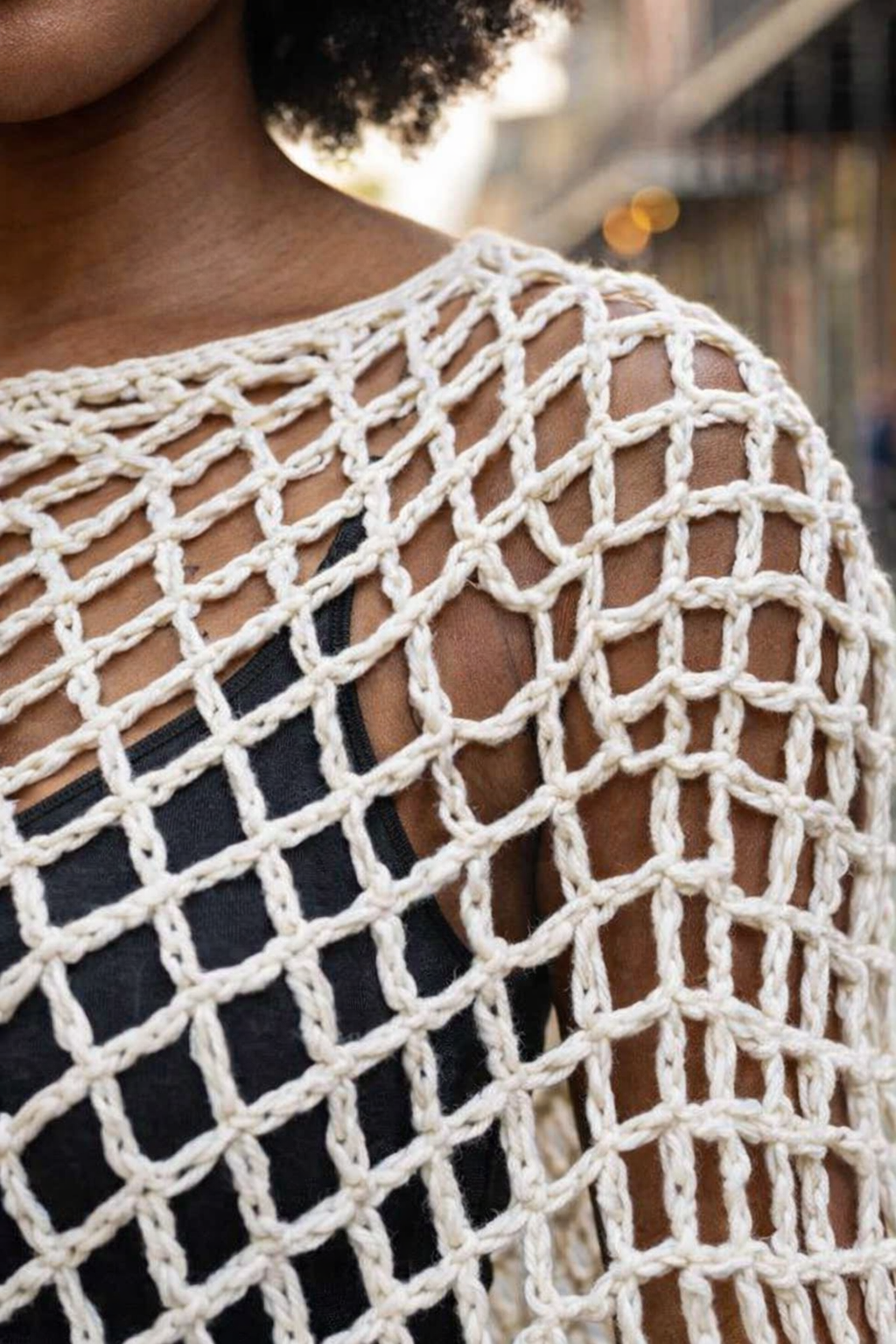Boho Handcrafted Crochet Net Shirt
